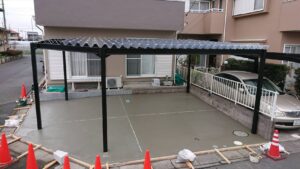 加須市　鉄骨カーポート工事